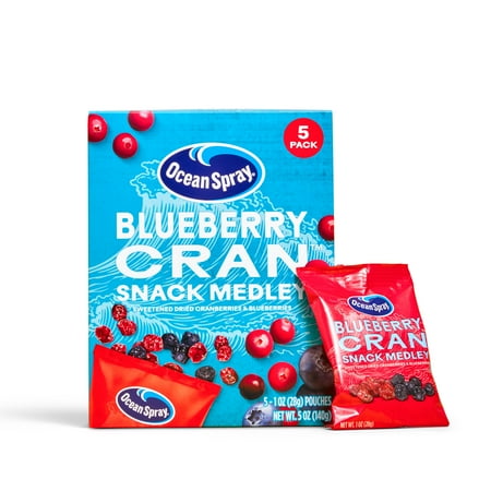 Ocean Spray® Blueberry Cran™ Snack Medley, Dried Fruit Snack, 1 oz Pouches, 5 Count
