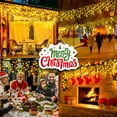 thumbnail image 6 of Christmas Lights Outdoor Icicle Lights - 13ft 96 LED Connectable Curtain Fairy String Lights with Memory Plug in Waterproof for Home Decoration Holiday Yard Wedding Indoor Party (Warm White), 6 of 8