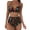 Black, variant on Women High Waisted Bikini Sets Tummy Control Swimsuits Color Block Two Piece Drawstring Bathing Suit (Beige,S)