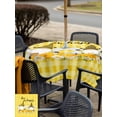 thumbnail image 4 of Outdoor Tablecloth with Umbrella Hole and Zipper, Yellow Bees Gnomes Square Table Cloth 54x54 Inch Waterproof Tablecloth, Spring Floral Plaid Farmhouse Picnic Table Cover for Patio Camping, 4 of 7