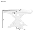 thumbnail image 7 of Retro Functional Extendable Dining Table with a 12" Leaf, Round Dining Table for Dining Room and Living Room (Natural Wood Wash), 7 of 7