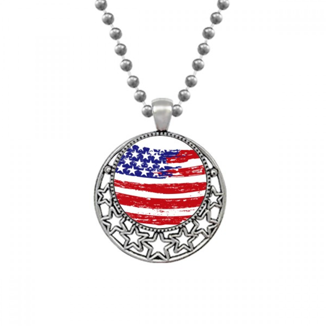 Bend Stars And Stripes America Country Flag Necklaces Pendant Retro Moon Stars Jewelry