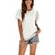 thumbnail image 5 of Txlixc Tops de mujer, cuello redondo con volantes, manga corta, ganchillo, hueco, suéter suelto, camiseta de color sólido Txlixc Moda, 5 of 7