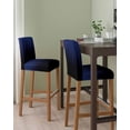 thumbnail image 2 of Navy Blue Black Ombre Bar Stool Covers Set of 6, Modern Abstract Striped Gradient Stretch Washable Bar Chair Covers with Backs, Removable Pub Counter Height Chair Cover for Kitchen Dining Room Cafe, 2 of 7