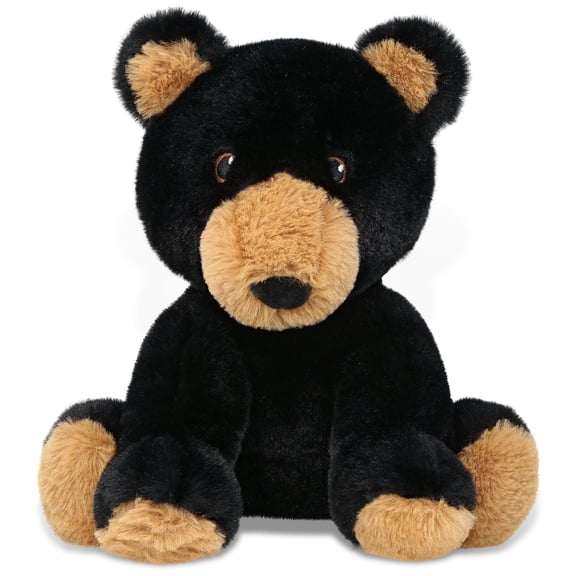 DolliBu Black Bear Eco-Friendly Stuffed Animal – Soft Huggable Bear, Adorable Playtime Bear Plush Toy, Cute Wildlife Cuddle Gifts, Super Soft Plush Doll Animal Toy for Kids and Adults – 9 Inches