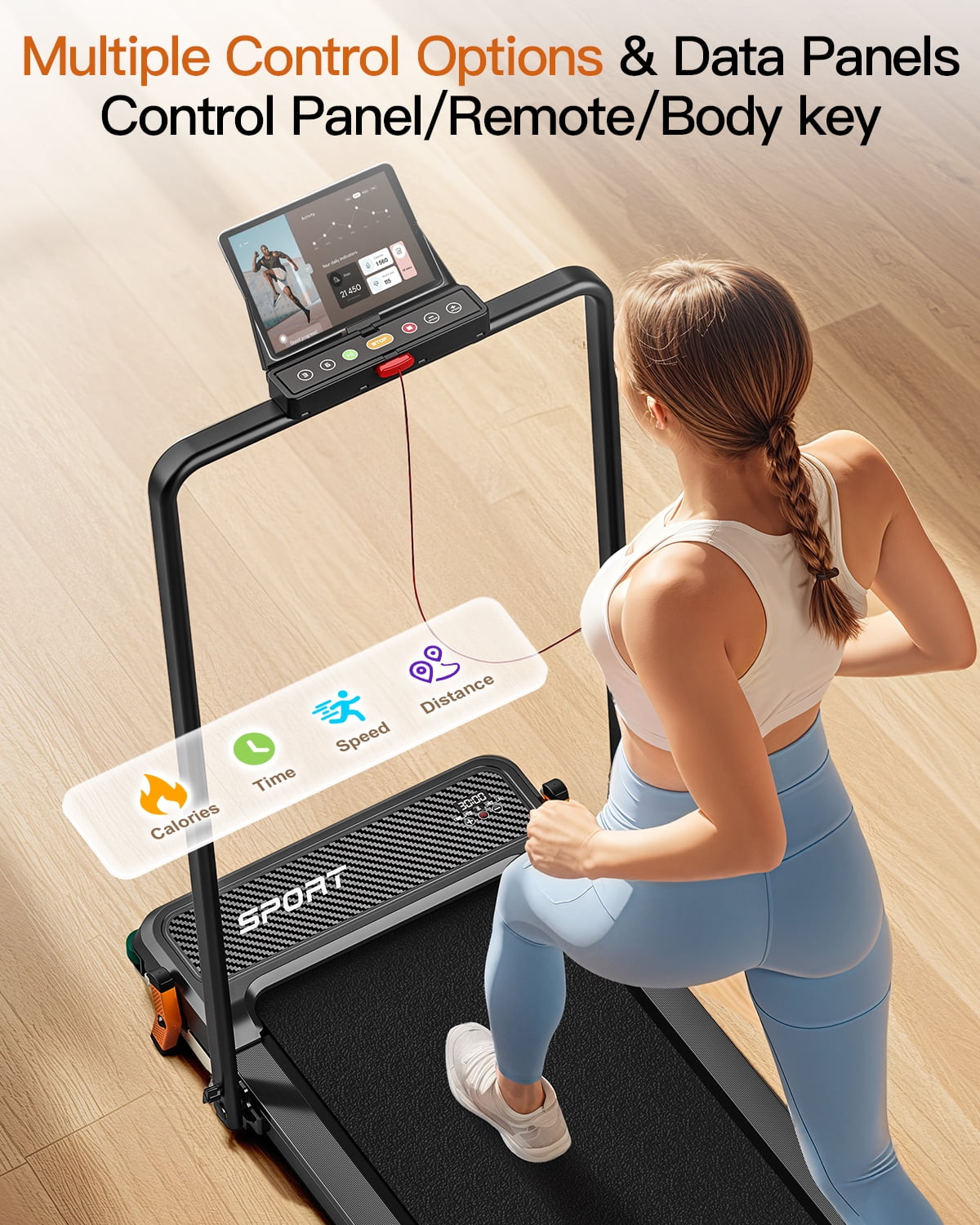 Treadmill with  5Level Auto Incline - Dual-Sided  Treadmill with Foot Massage, 2.5HP Multiple Control Options & Data Panels , 330 lb Capacity for Holiday gift