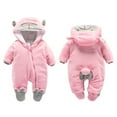 thumbnail image 3 of Generic Baby Clothes Onesies Quick Drying Jumpsuit for Children's Girl Boy Cute Cartoon Bear Ear Coat Footed Hooded Zipper Romper Warm Romper Jacket Outwear Outfits(6-9 Months,Pink), 3 of 8