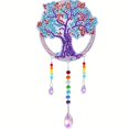 thumbnail image 1 of 1 Acrylic Double-sided Super Flash Crystal Diamond Painting Captures Scenery Sun Moon Heart Tree Pattern DIY Wind Chimes, 1 of 5