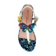 thumbnail image 3 of BETSEY JOHNSON Womens Blue Mixed Media Beaded Embellished Padded Prilla Round Toe Buckle Thong Sandals Shoes 5.5, 3 of 3