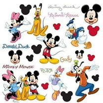 Disney MICKEY MOUSE 32 BIG Peel & Stick Wall Decals PLUTO GOOFY MINNIE Stickers Room Decor