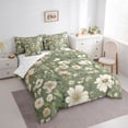 thumbnail image 3 of Erosebridal Tropical Floral Bedding Comforter Set for Girls Women, Green King Bedding Sets, Reversible, 7pcs, 3 of 5