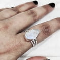 thumbnail image 3 of Rainbow Moonstone Ring, Rough Moonstone Gemstone Ring, June Birthstone, Doted Band, 925 Sterling Silver, Womens Ring, Christmas, Thanksgiving, Handmade, Statement Jewelry, Rough Gemstone Jewelry, 3 of 5