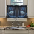 thumbnail image 2 of Yayeee Kitchen Curtains Tier Pair Light Filtering 27"x36" Rod Pocket Short Cafe Window Panel, Window Earth, 2 of 7