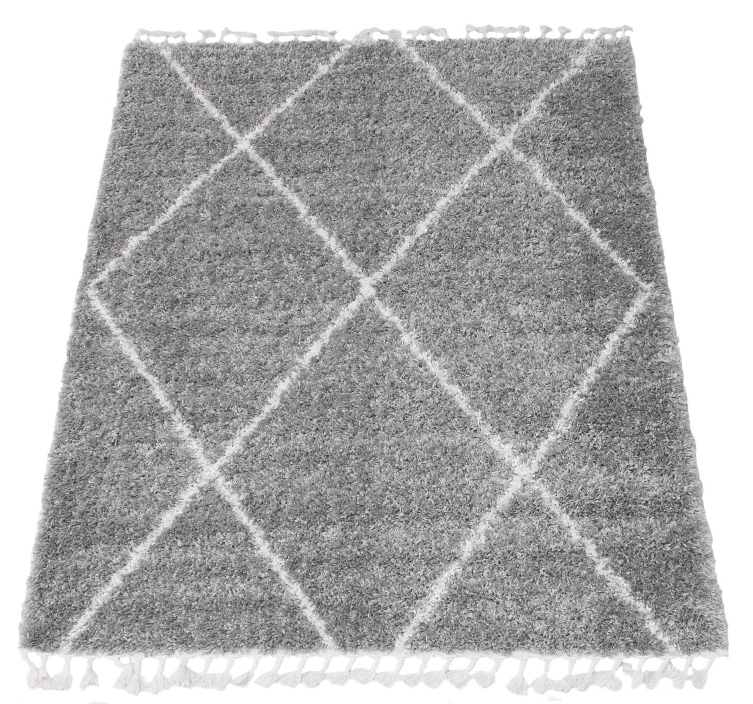 Tapis ECARPET Super Doux pour le Salon et la Chambre Grammercy Losange Gris