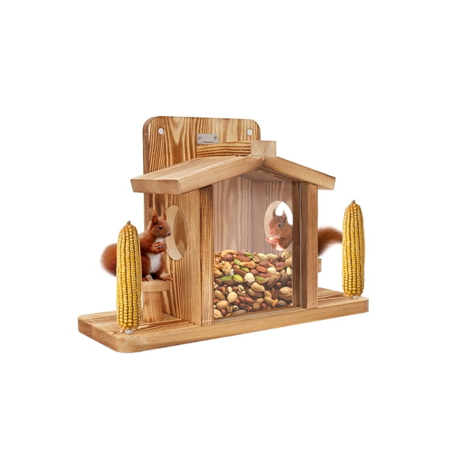 Comedero para ardillas Turosur, casa de madera para ardillas, para exterior