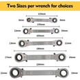 thumbnail image 4 of Reversible Ratcheting Wrench Set, Heat Treated Chrome Vanadium Steel For General Repairs, Double Box End Tools With Quick Reverse Action In Confined Spaces, 5-Piece, 4 of 5