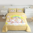thumbnail image 2 of Feelyou Dreamy Unicorn Child Full Size Comforter Sets, Cartoon Stars Rainbow Bedding Comforter Set, Cute Yellow Horse Animal Reversible Bedding Sets, Breathable Home Decor, 3 Pieces, 2 of 8