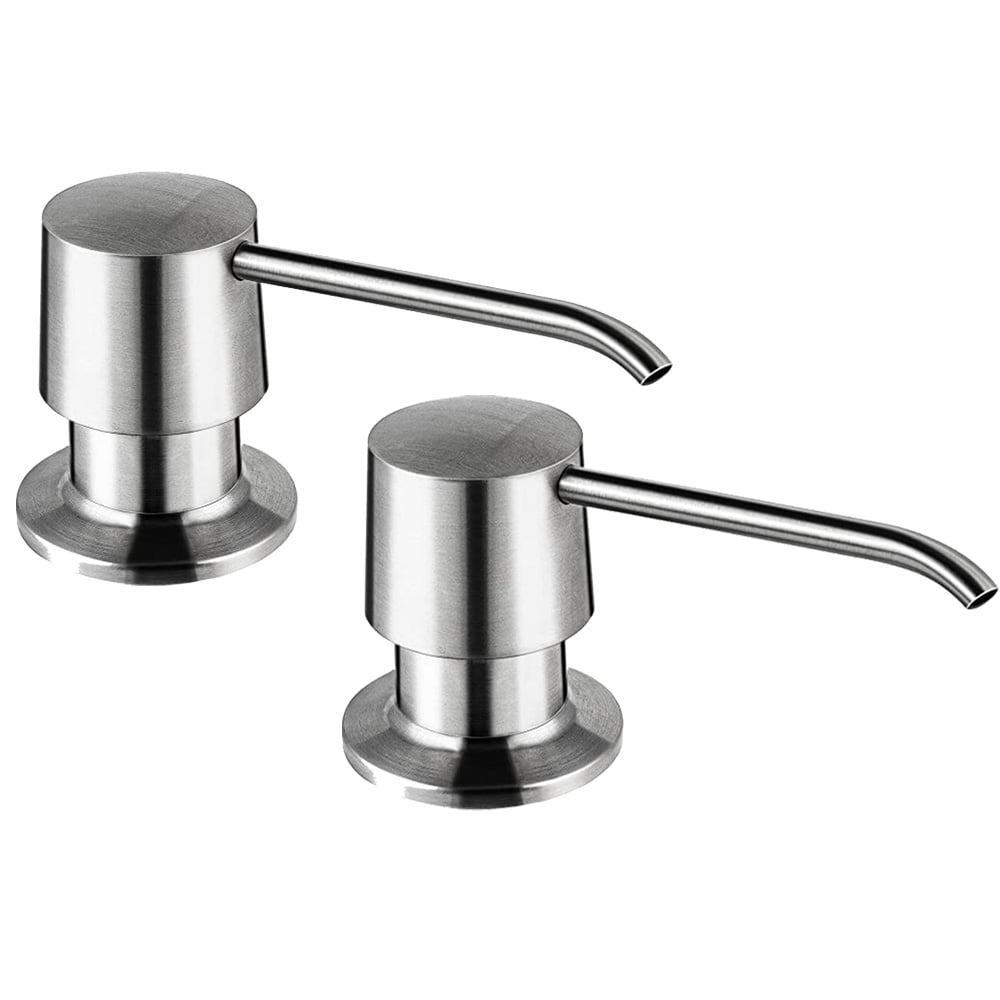 2PCS Soap Dispenser for Sink, Brushed Nickel, Kitchen Sink Soap Dispenser, Stainless Steel Top