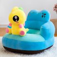 thumbnail image 4 of Infant Support Seat Sofa Plush Soft Animal Shaped Baby Learning Chair 3-16 Months Baby Unpadded Cotton Seat (blue dinosaur), 4 of 5