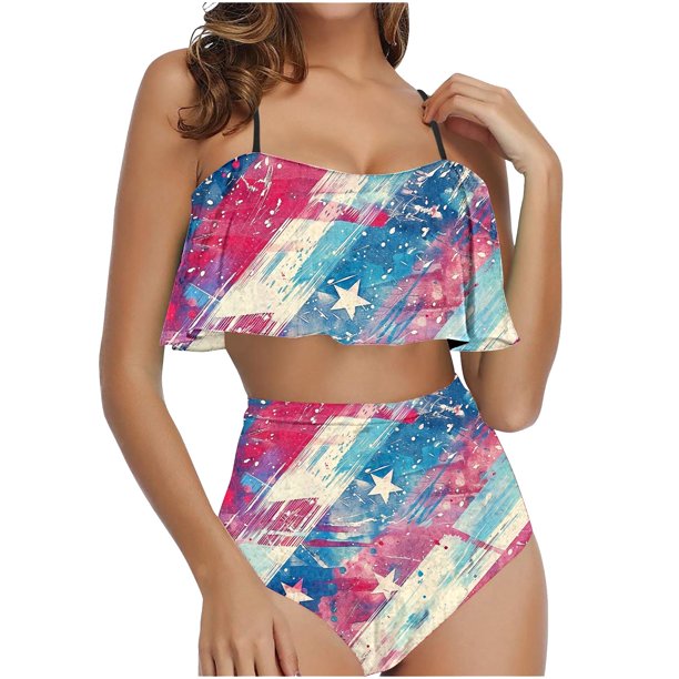Traje de baño para mujer, conjunto de traje de baño con volantes para mujer, trajes de baño para mujer, conjuntos de bikini para mujer, trajes de baño de bikini para mujer