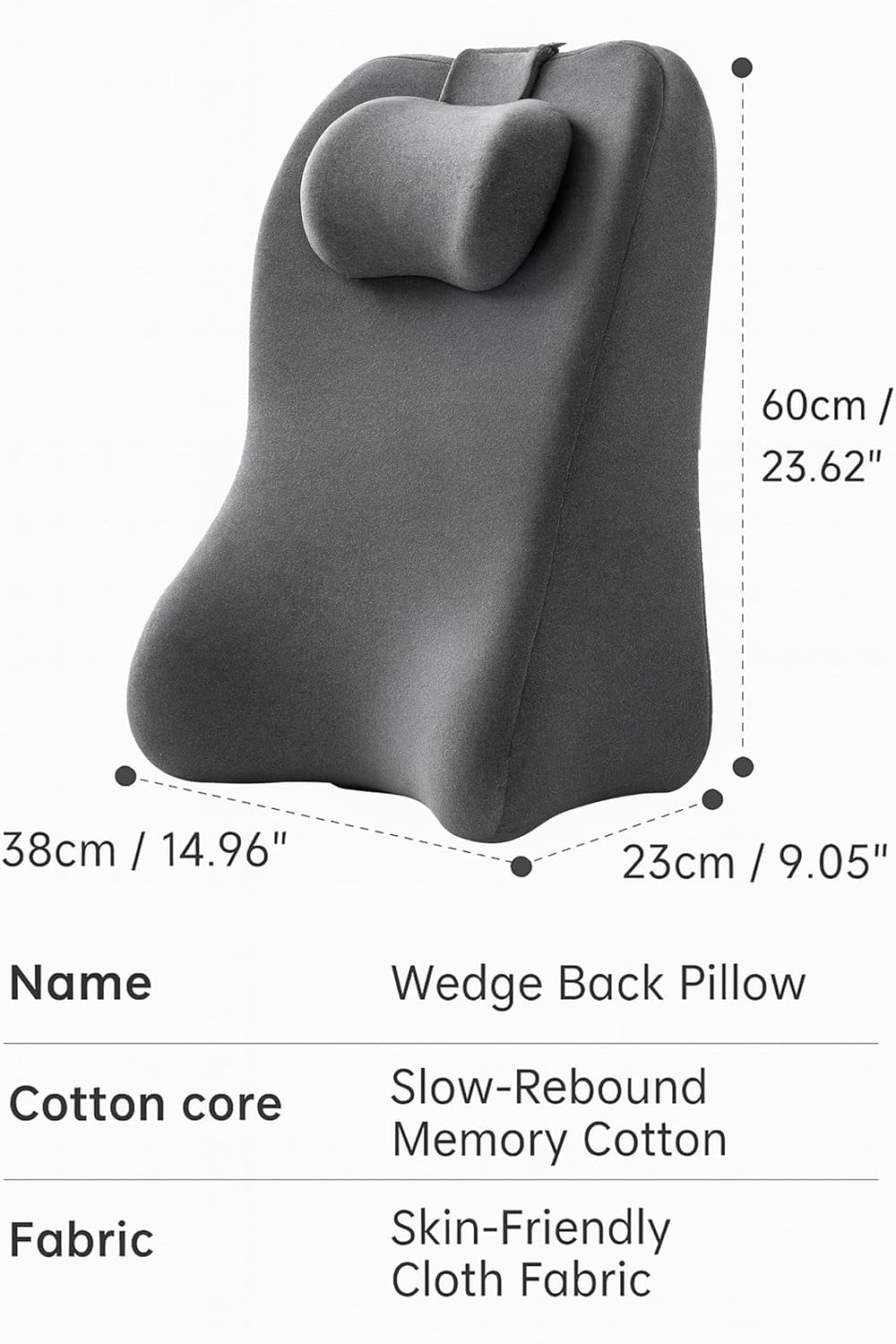 Couch Wedge Pillow for Sofa – Sloped Support Cushion for Yoga, Reading, Lounging & Evening Relaxation, Designed for Everyday Comfort and Easy Home Use(Light Gray)