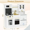 thumbnail image 4 of Arlopu Kids Play Kitchen, Wooden Kitchen Playset w/ Cookware Accessories, Sink, Microwave & 2 Fabric Boxs, Gifts for Age 3+, White, 4 of 9