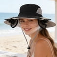 thumbnail image 5 of 3 Speed Solar Powered Fan Hat with 2 Fans, Wide Brim Sun Hat for Outdoor Fishing, Hiking Gardening, USB Solar Charging, Mother's Day Gift for Women Mom, Birthday Gift for Girlfriend, Black, 5 of 7