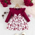 thumbnail image 2 of Lenpel Baby Girls' Dress Newborn Ribbed Crew Neck Ruffle Long Sleeve Floral Romper Dresses Infant Spring Fall Outfits, 2 of 7