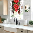 thumbnail image 5 of Red Christmas Balloon Curtains for Living Room/French Door, Xmas Botanical Poinsettia Tie Up Curtains 63 Inch Length Energy Saving Kitchen Curtains Shades for Windows 42"x63", 5 of 8