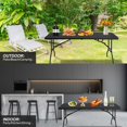 thumbnail image 5 of Gzxs 6ft Plastic Folding Table, Indoor Outdoor Heavy Duty Portable w/Handle, for Picnic, Party, Camping - Black, 5 of 7