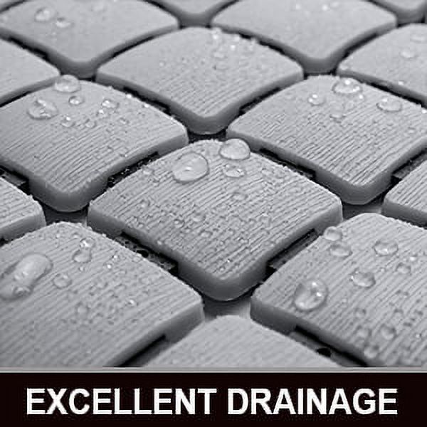 Shower Mat Non Slip Bathtub Mat, Anti Slip Bath Mat for Tub, Shower Floor Mat Non Slip with Drain Hole and Large Suction Cups for Bathroom, 33.4 * 15.7 Inch (GRADIENT GREY)