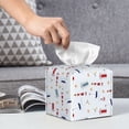 thumbnail image 6 of Lsque Nautical Lighthouse Sailboat Printed Tissue Box Cover Holder, Facial Paper Organizer Dispenser,Square with Bottom Belt, PVC Leather Decorative Organizer, 6 of 8