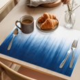 thumbnail image 3 of Blue Ombre Stripe Placemats Set of 8 Abstract Art Gradient Watercolor Place Mats Indoor Wipeable Table Mats Washable Cloth Dining Table Placemats for Kitchen Holiday Party Home Decor 13x19 Inch, 3 of 9