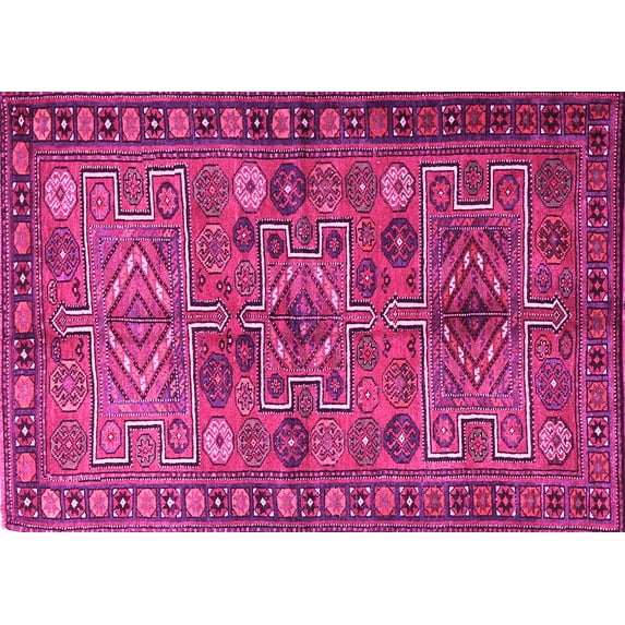 Ahgly Company Indoor Rectangle Persian Pink Traditional Area Rugs, 4' x 6'