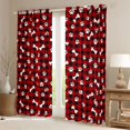 thumbnail image 2 of Homewish Cute Dog Paw Bone Blackout Curtains Set of 2 (52x84 Each),Vintage Red Black Grid Curtain,Cartoon Pet Decor, 2 of 6
