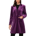 thumbnail image 1 of ABRIGO DE MUJER INSPIRE CHIC Terciopelo Solapa Doble Botonadura Manga Larga Abrigos de Invierno S Púrpura, 1 of 6