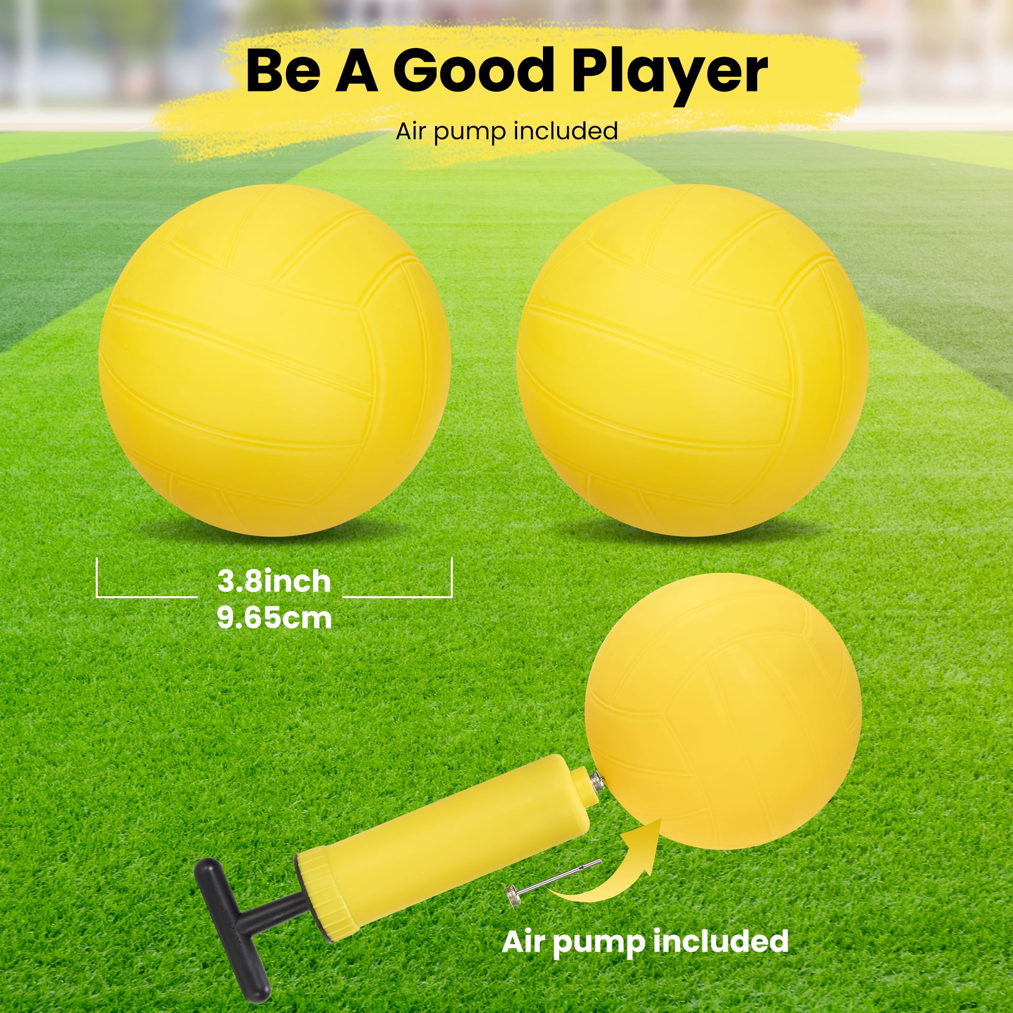 Naipo Outdoor Beach Ball Game set with 2 Balls and Net，Carrying Bag and Rules Roundnet Game Set for Adults and Family Perfect for Beach, Yard, Lawn, Backyard, and Park