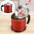 thumbnail image 1 of Bottle ! Container With In Oil Strainer Red Glazed Stainless Cooking Oil Storage Can For Kitchen Easy Strain And Store Cooking Oils Dishwasher, 1 of 7