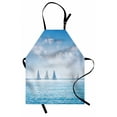 thumbnail image 1 of Ocean Apron Sail Boats Sea Regatta Race Sports Panoramic View Seascape Summer Sky Photo, Unisex Kitchen Bib Apron with Adjustable Neck for Cooking Baking Gardening, Pale Blue and White, by Ambesonne, 1 of 3