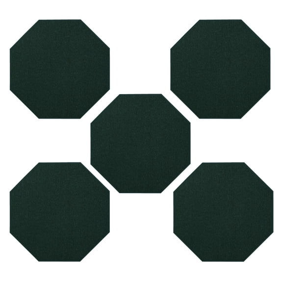 Furnish My Place Modern Indoor/Outdoor Commercial Solid Dark Green Rug, Modern Area Rug, Baby Nursery Mat, Pet-Friendly Carpet for Living Room, Playroom, Made in USA, 3' Octagon - Set of 5