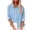 Z25-Light Blue, variant on Women's Linen Blend Button-Down Shirt, Roll-Up Sleeve Collared Blouse with Chest Pockets, Loose Fit Casual Summer Top