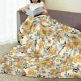 thumbnail image 6 of Honeii Hippie Bee Honeycomb Print Fleece Blanket - Throw Blanket for Bed, Sofa, Couch, Camping, and Travel , Microplush Ultra Soft Warm Blanket-40"x30", 6 of 7