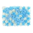 thumbnail image 2 of Panel de pared de flores artificiales, tapete floral, accesorios románticos para fotos, fondo floral, Azul, 2 of 9