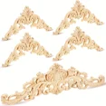 thumbnail image 2 of 5 Pieces Wood Appliques Onlays Decorative Wood Applique DIY Appliques and Onlays for Furniture Long Carved Onlay for Bed (5PCS Large Size), 2 of 6