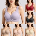 thumbnail image 4 of NIEWTR Ladies Front Closure Wireless Bras Full Coverage Wirefree Comfort Everyday Bras No Underwire Comfortable Plus Size Adjustable Straps Bralettes Brasieres (Light Purple,36), 4 of 9