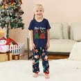 thumbnail image 6 of Odeerbi Christmas Pajamas for Family Holiday Short Sleeve Family Christmas Pajamas Matching Sets Kids Casual Print Top with Bottom Outfits Home Wear Sleepwear Family Matching PJs Set Blue, 6 of 7