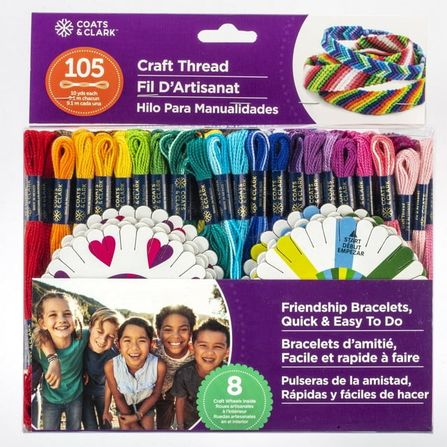 Coats & Clark™ Craft Thread Friendship Bracelet Kit, 105 Set