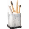 thumbnail image 1 of Toothbrush Holder, Countertop Marble Look Electric Toothbrush Toothpaste Makeup Brush Razor Holder Stand Bathroom Organizer with Detachable Tray, 1 of 8