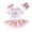 White, variant on Conairie Baby Girl Easter Outfits Set 3 Piece Letter Print Short Sleeve Infant Bodysuit With Headband Shoes Summer Spring Romper Clothes Pink 0-3 M