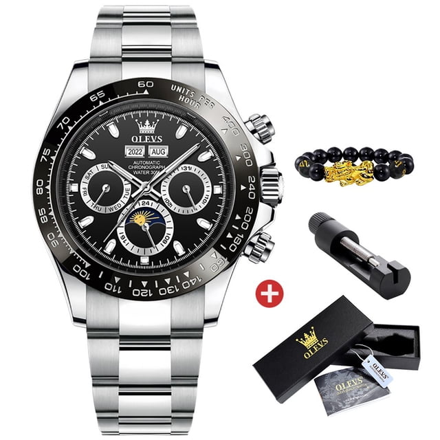 OLEVS New Men's Automatic Mechanical Watch Deep Waterproof Stainless Steel Strap Scratchproof Men Luminous Business Wristwatch